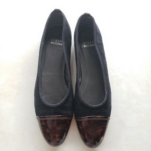 Stuart Weitzman | Black Animal Print Flats Shoes 7